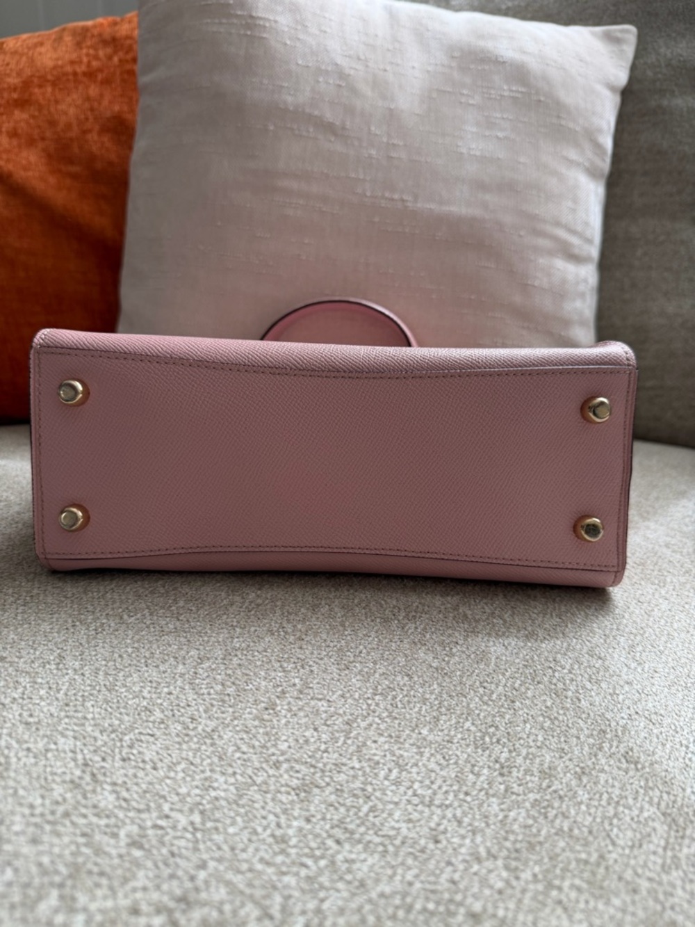 Coach Pink Crossgrain Leather Top Handle Turnlock Flap Satchel Bag - Picture 5 of 12